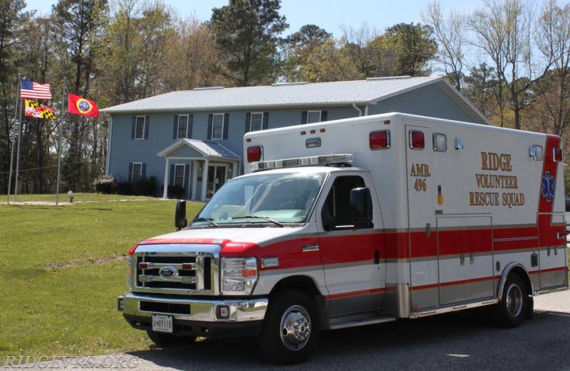 Ambulance 496 at Co 49 Squad building.